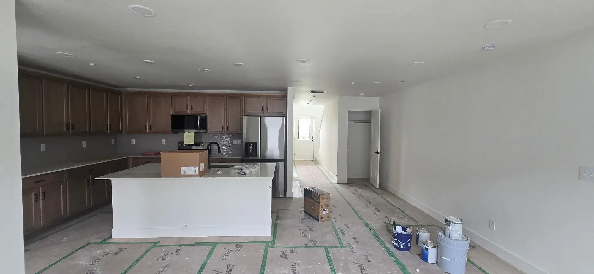 Interior room during painting work